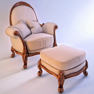 Cozy Velvet Chair 3D model image 1 