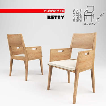 Elegant Betty Armchair: Stylish Comfort 3D model image 1 