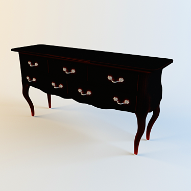 Elegant Oak Chest of Drawers 3D model image 1 