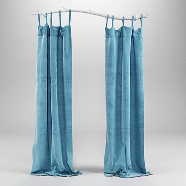 Elegant Drapery Sheer Curtains 3D model image 1 