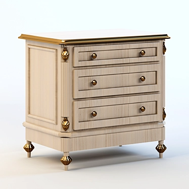 Debussy Bedside Table: Elegant and Practical 3D model image 1 