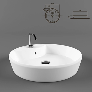 Stylish Stile Sink 09-82 3D model image 1 