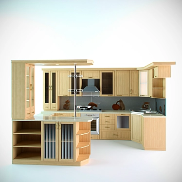 Elegant Classic Kitchen 3D model image 1 