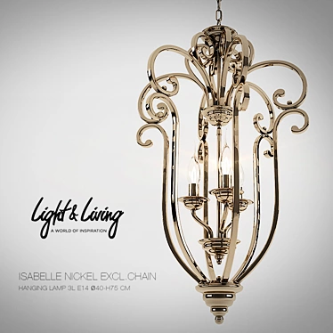 Elegant Nickel Chandelier: Isabelle 3D model image 1 