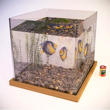 Exotic Angel Fish Aquarium 3D model image 1 