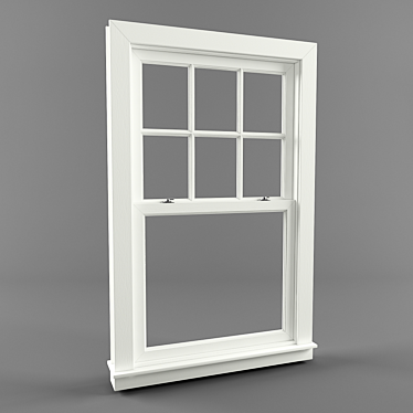 American Double Hung Window - High-Quality Traditional Model 3D model image 1 