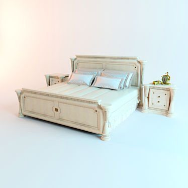 Dream Set: Bed & Side Table 3D model image 1 