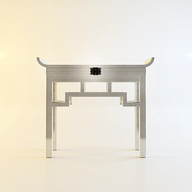 Asian Style Mango Wood Console 3D model image 1 