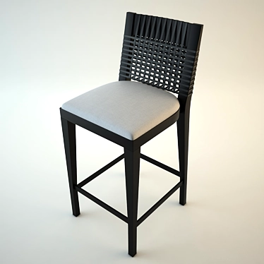 Rustic Leather bar stool 3D model image 1 