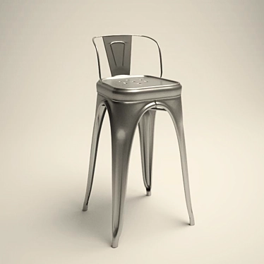 Industrial Steel-Style Bar Chair 3D model image 1 