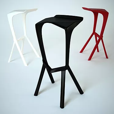 Title: Minimalist Miura Stool - Three Color Options 3D model image 1 