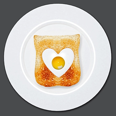 Toast with Scrambled Eggs 3D model image 1 