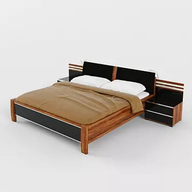 Musterring Santos Bed - 200x220cm Size 3D model image 1 