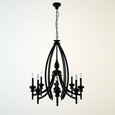 Elegant Crystal Chandelier 3D model image 1 