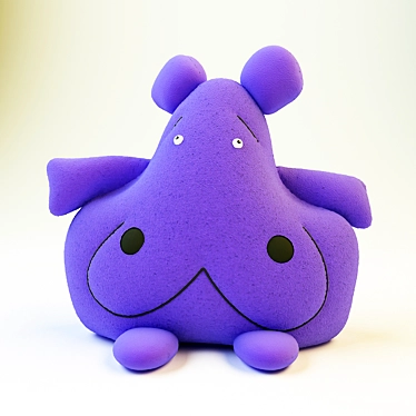 Adorable Hippo Plush Toy 3D model image 1 