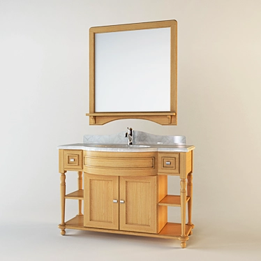 Wooden Vanity Set by Onlywood 3D model image 1 