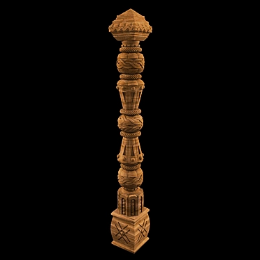 Translated description: Carved pillar in Old Russian style.

Russian-style Carved Pillar 3D model image 1 