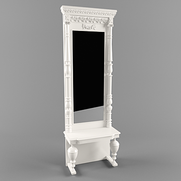 Classic Carved Mirror: Elegant Décor 3D model image 1 