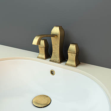Elegant Noken Dune Sink & Faucet 3D model image 1 