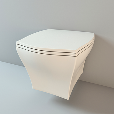 Sleek Hanging Toilet with Micro-Lift 3D model image 1 