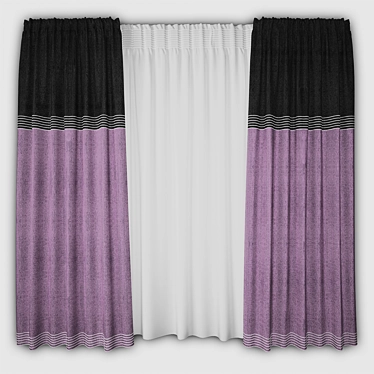 Sleek Window Drapes 3D model image 1 