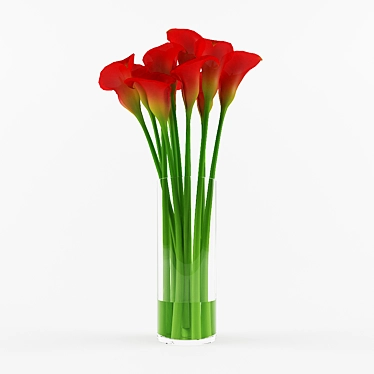 Scarlet Callas Bouquet 3D model image 1 