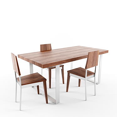 Elegant Modern Dining Set 3D model image 1 