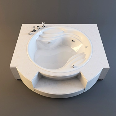 Sleek Acrylic Bath: Integrated 3D model image 1 