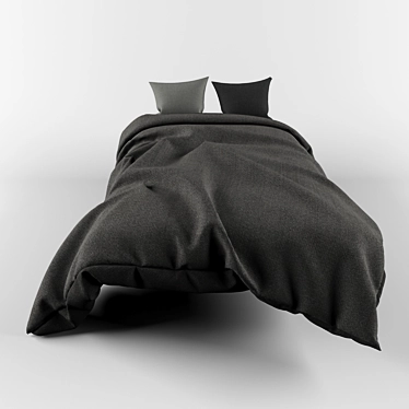 Luxury Bedding Set with 2 Unique Pillows 3D model image 1 