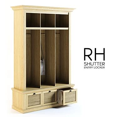 RH Shutter Locker+: Spacious and Secure Entry Storage 3D model image 1 