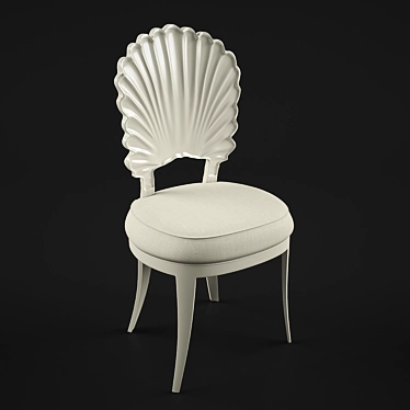 Elegant White Shell Chair 3D model image 1 