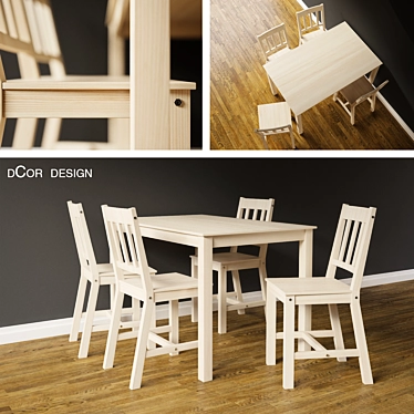 dCor design 5-piece Dining Set - Stylish and Functional 3D model image 1 