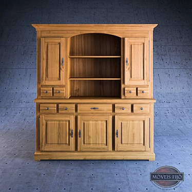 Elegant Buffet Wardrobe: 3-Door Storage Solution 3D model image 1 