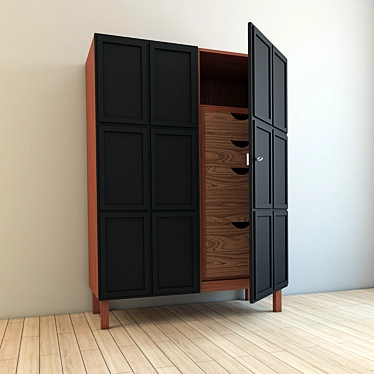 Frey 4-in-1 Armoire: Kitchen, Library, Linen, Wardrobe 3D model image 1 