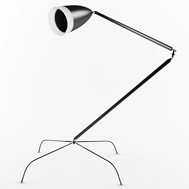 Modern Metal and Glass Lamp 3D model image 1 
