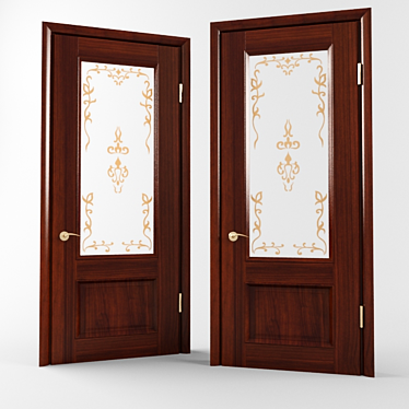 Elegant Faberge Glass Door 3D model image 1 