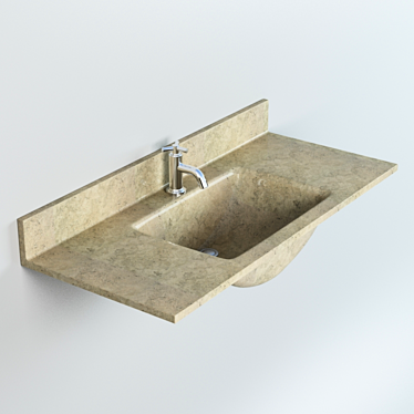 Sleek Round Wash Basin 3D model image 1 