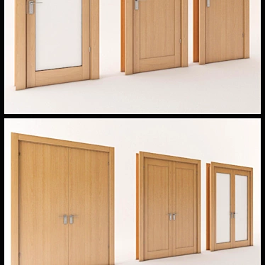 6 Set Generic Interior Doors [Hinged] 3D model image 1 