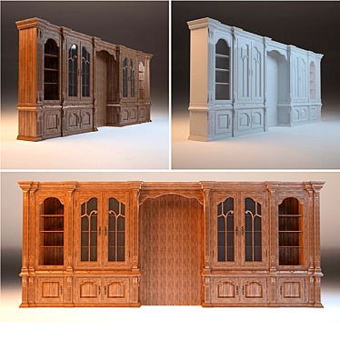 Versailles 15: Combined Oak Wardrobe 3D model image 1 