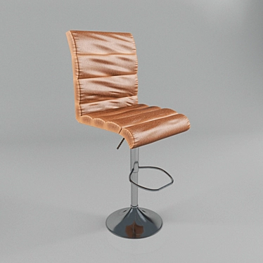 Elegant Leather Swivel Bar Stool 3D model image 1 
