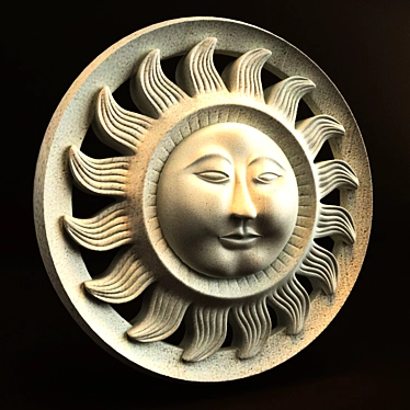 Balinese Sun Face Carving 3D model image 1 