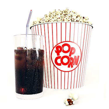 Cinephile Combo: Popcorn & Cola 3D model image 1 