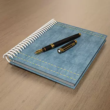 Classic Writing Set: Pen & Notebook 3D model image 1 