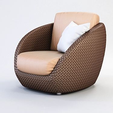 ROBERTI St. Tropez Wicker Chair 3D model image 1 
