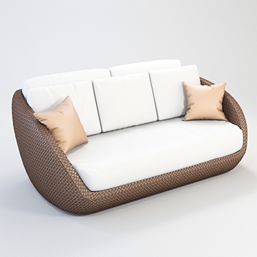 ROBERTI St. Tropez Wicker Sofa: Classic Elegance 3D model image 1 