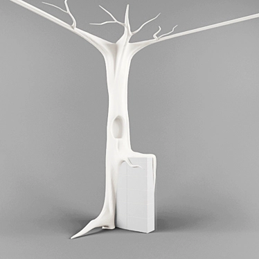 Elegant Willow Tree Sculpture 3D model image 1 