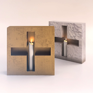 Bronze Marble CandlestiX 3D model image 1 