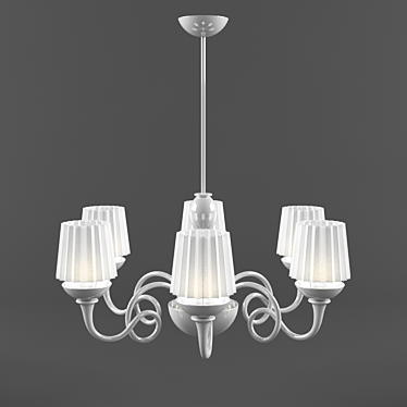 Elegant White Chandelier 3D model image 1 