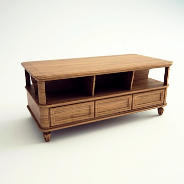 Modern Wood Table 3D model image 1 