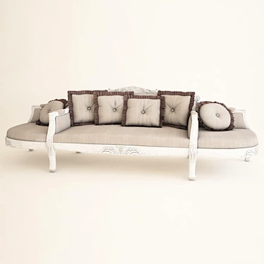 Vintage White Round Sofa by Dialma Brown 3D model image 1 